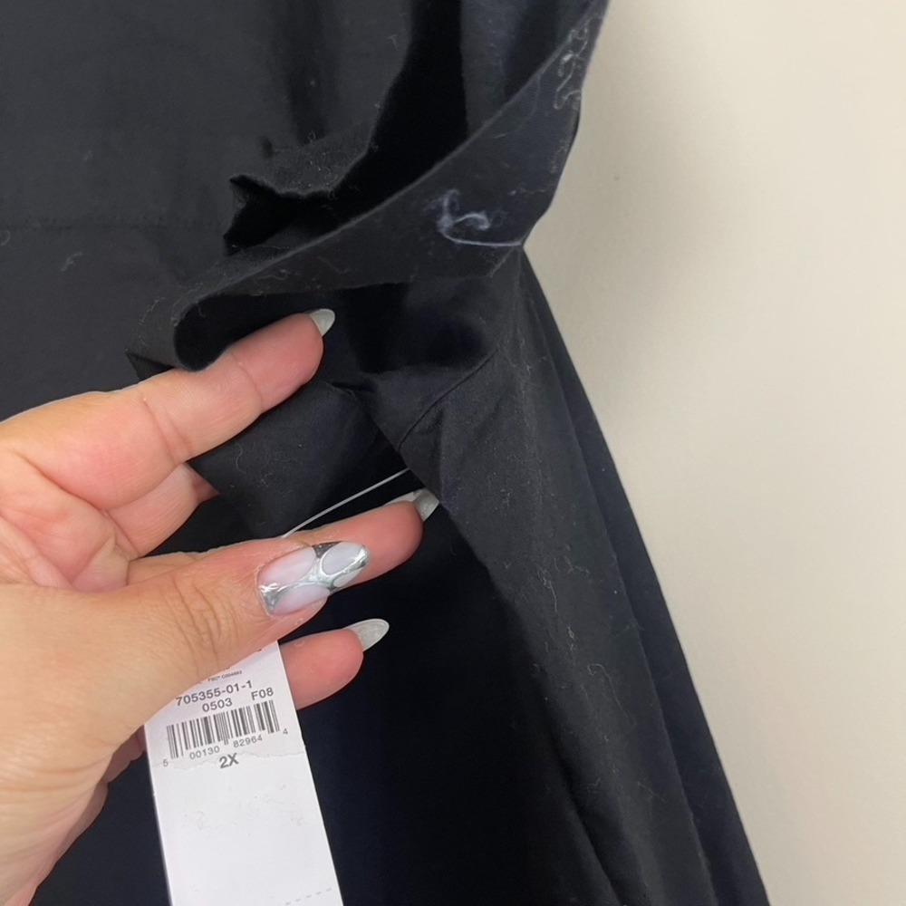 NWT Old Navy Black Button Down Collared Shirt Cot… - image 3